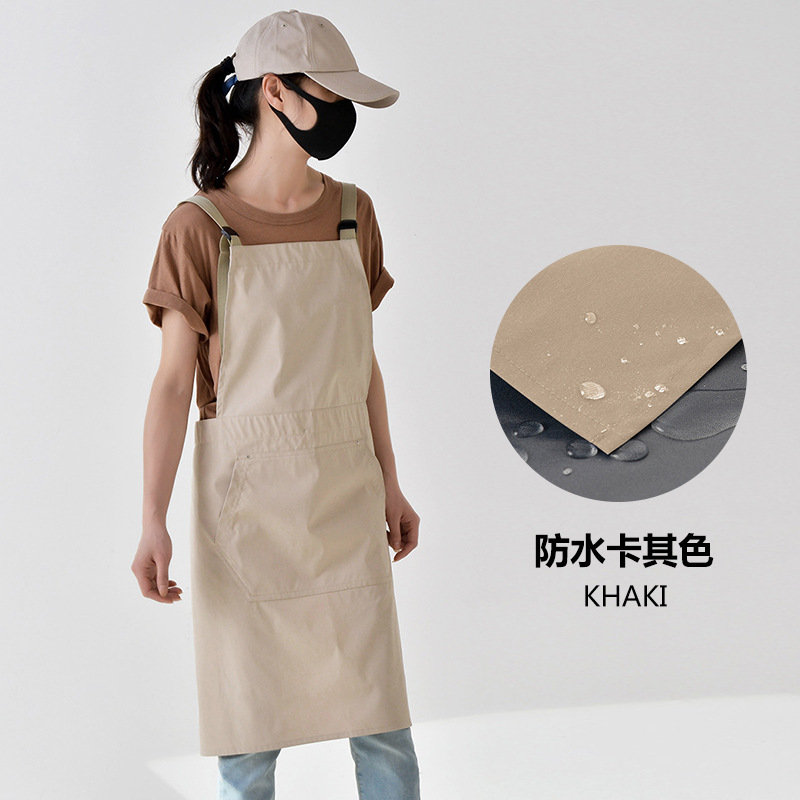 Delantal impermeable transfronterizo logotipo personalizado para hornear catering camarero ropa de trabajo cocina en casa delantal de lona al por mayor