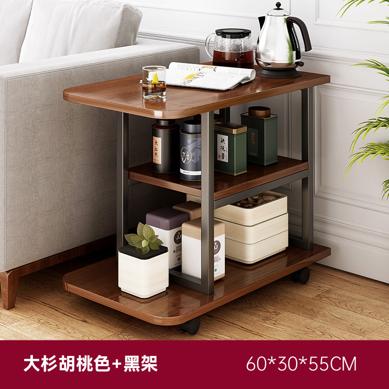Sofá lado armario lateral pequeño tablero de té móvil sala de estar almacenar mesa pequeña simple estante de cabecera de cama armario de té