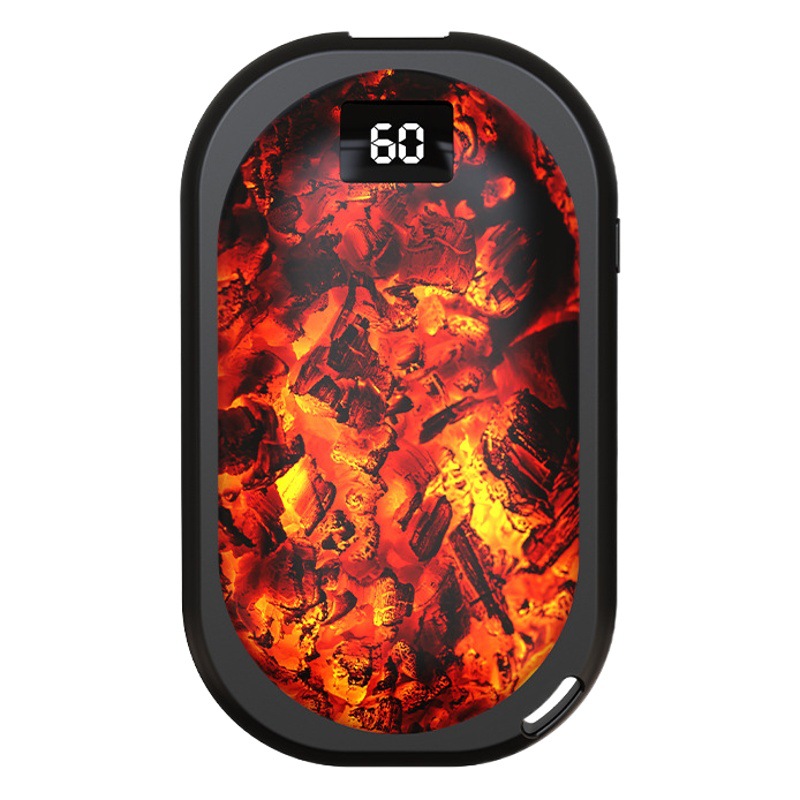 2024 nuevo calentador de manos de llama transfronterizo carga USB mini fuego de carbón carga de gran capacidad pantalla digital de tres velocidades bebé caliente