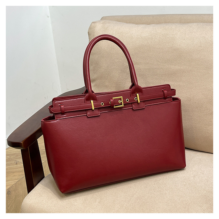 Borsa da ufficio/da viaggio da donna, elegante, tinta unita, versatile, a tracolla, alla moda, stile retrò, da portare sotto il braccio._voghion.com