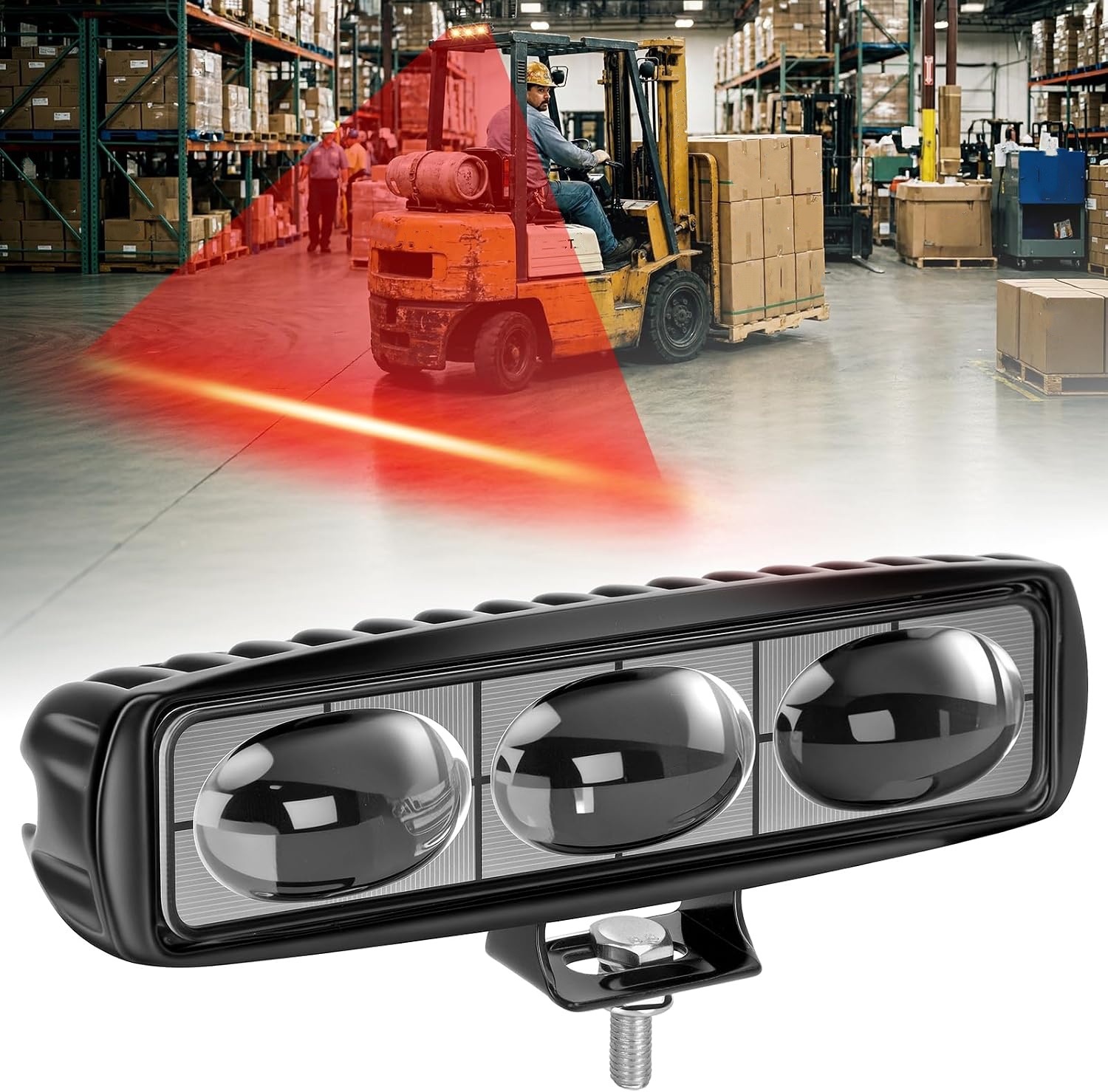 Forklift Construction Vehicle Area Warning Red Light Blue Light Straight Line Reversing Width Indicator Light Curved Safety Boundary Light