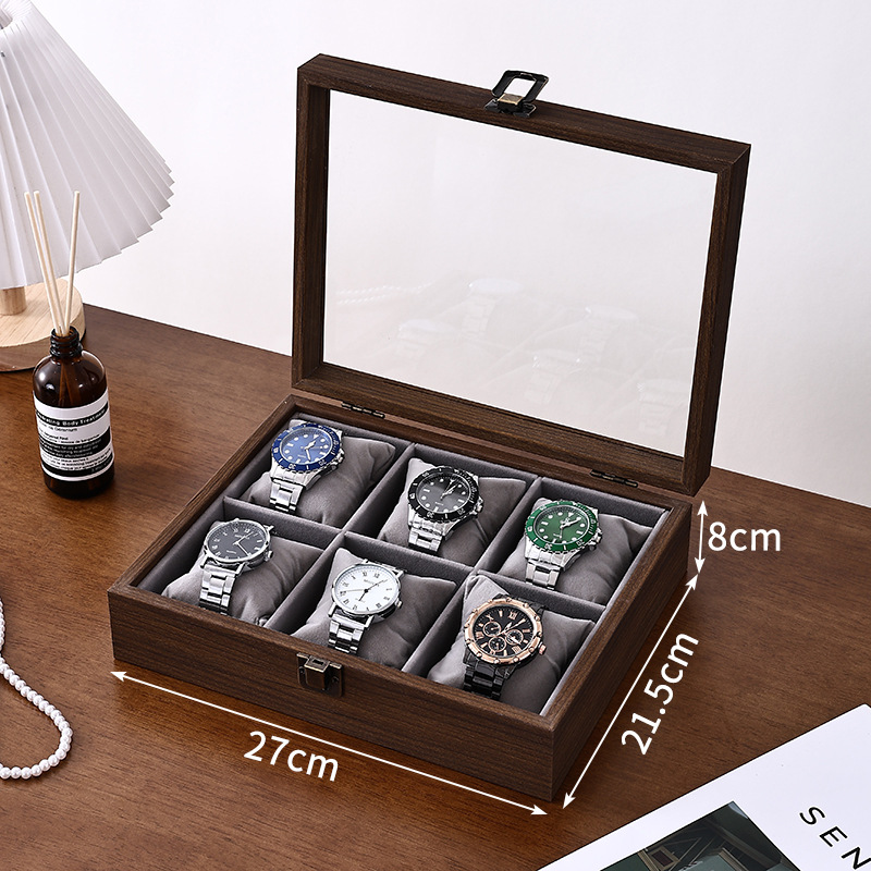 월넛그레인 내부 그레이 시계박스 [6인]