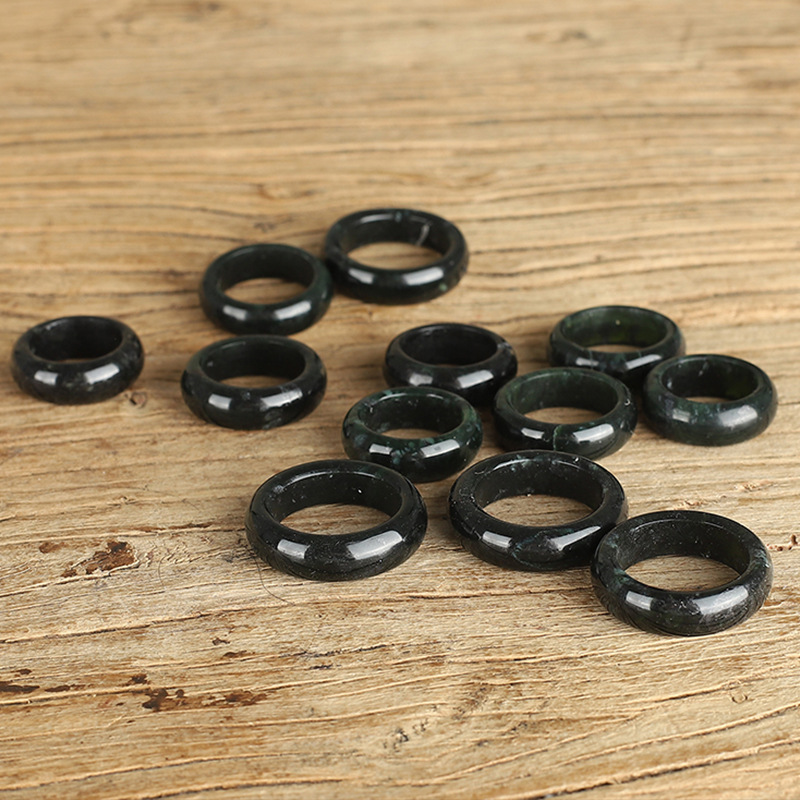 药王石蛇纹藏玉戒指西藏民族风戒指墨绿玉雕刻戒圈玉石戒指