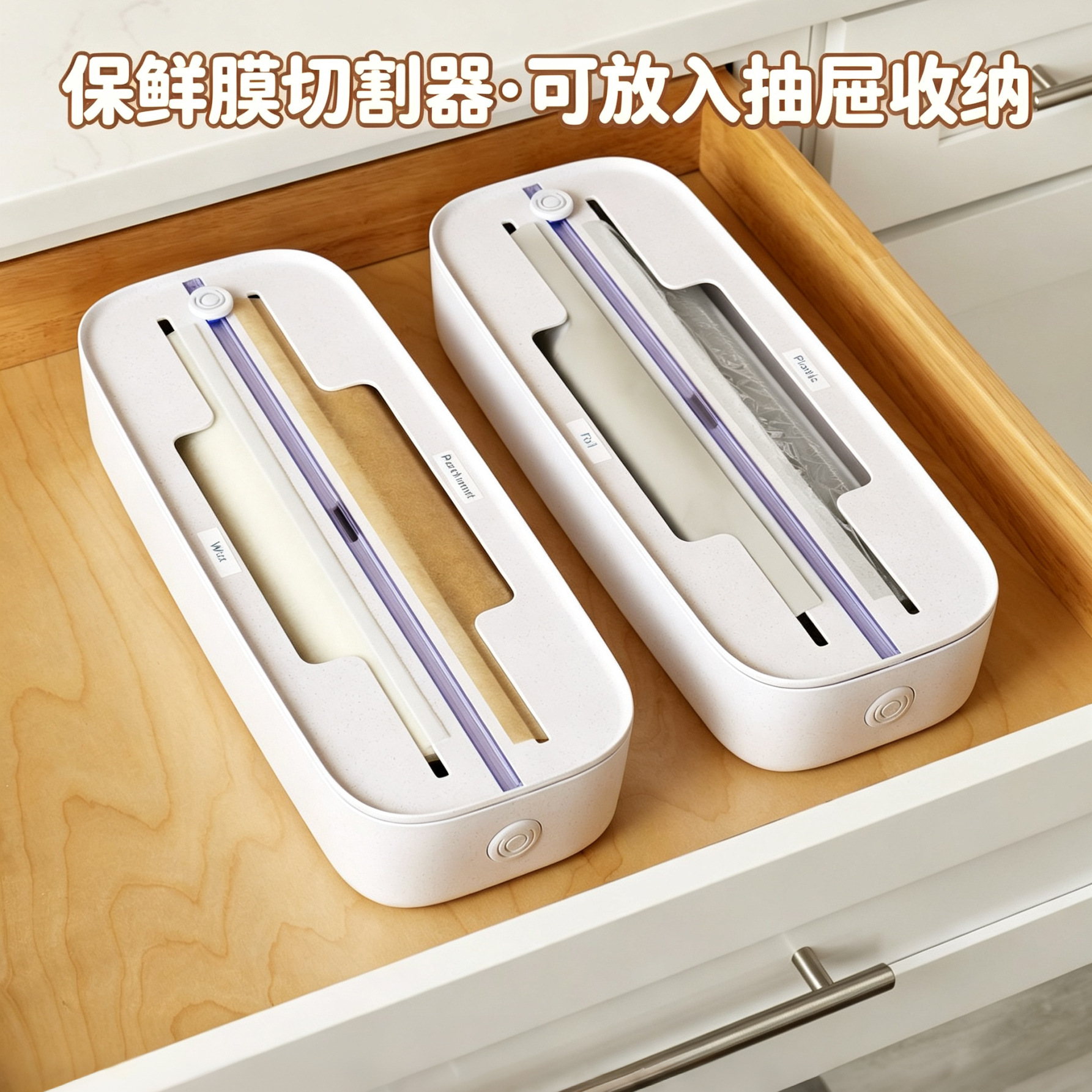 Kitchen Plastic Wrap Cutting Tool, Refrigerator Food-Specific Tin Foil, Tear-Free Disposable Cover, Creative Box Packaging for Home Use