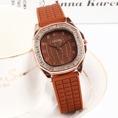 New fashionable women's watch female student style square spherical tape full of diamonds British high-end cross-border watch