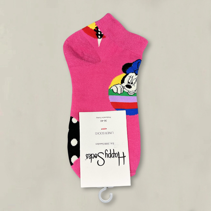 HappySocksハイスキンのショートソックスの漫画の浅い口の低い女性のスウェーデンのファッションのタイプのソックスの春夏のカラー