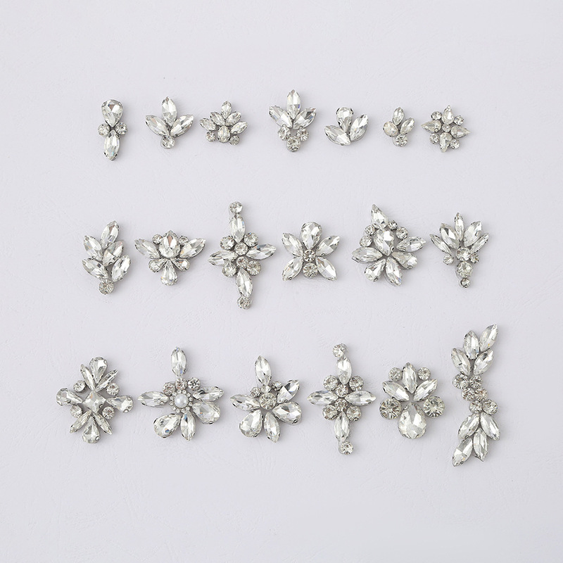 Hot Melt Glue Glass Rhinestone Decorations Trendy Handmade Stacked Pearl Nail Rhinestones Handmade Sew-On Rhinestone Appliques