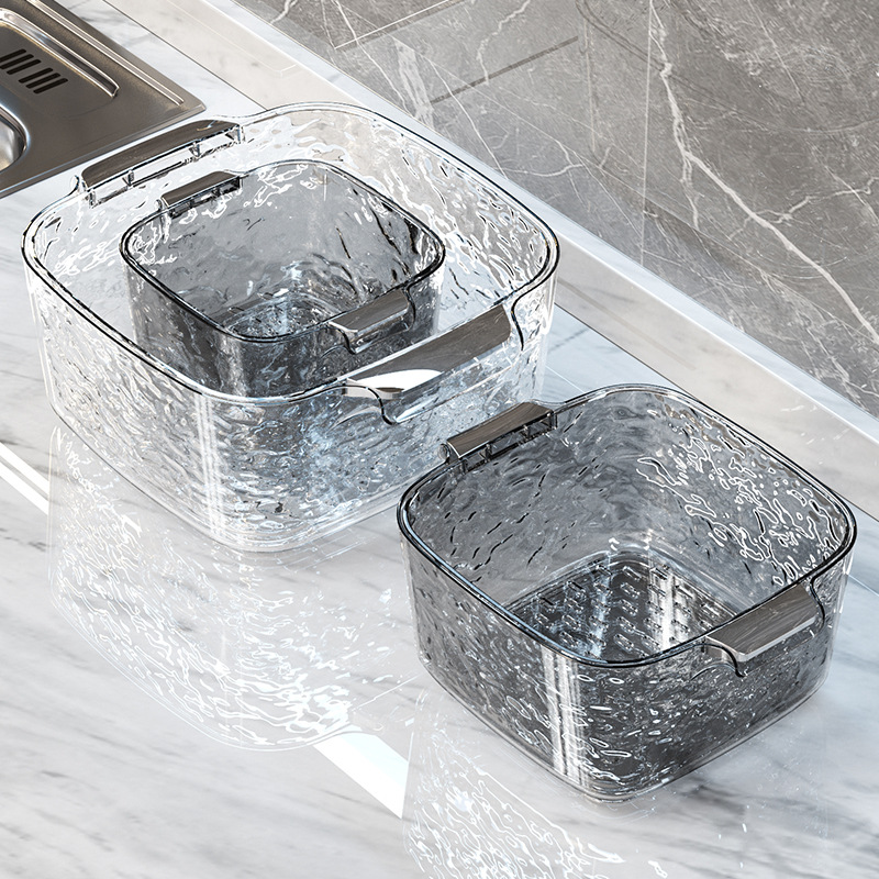 Lavabo de verduras de doble capa, canasta de drenaje, nueva sala de estar doméstica, plato de frutas de plástico, filtro de cocina, canasta de verduras, canasta de verduras