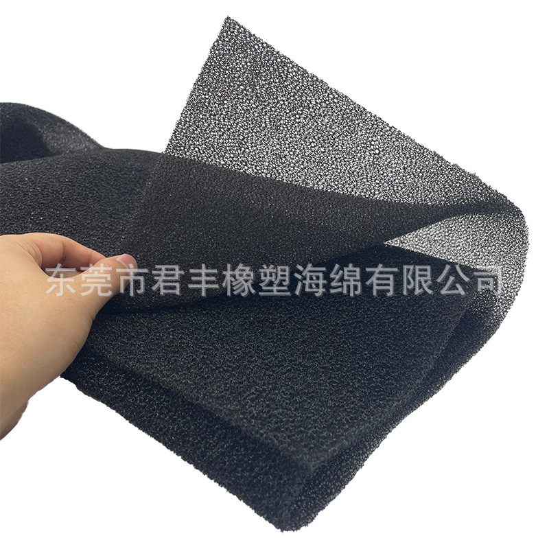 机箱柜防尘海绵网黑色过滤海棉薄片 防火过滤绵培菌生化棉