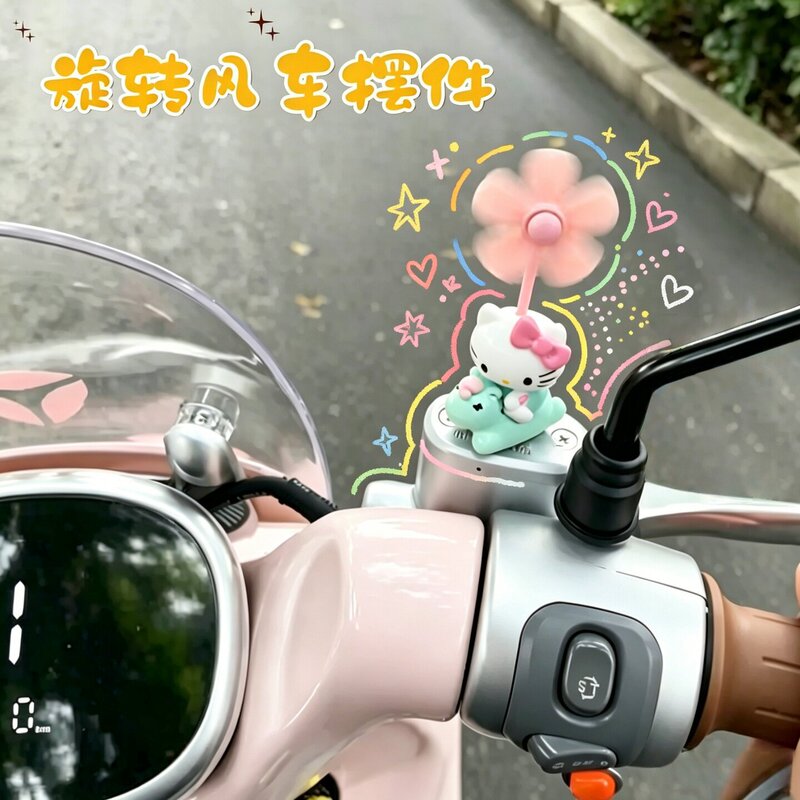Hello Kitty Pony Electric Car Decorative Ornament Bicycle Decoration Accessory Cute Rotating Windmill for Handlebars Hello Kitty Pony Electric Car Decorative Ornament Bicycle Decoration Accessory Cute Rotating Windmill for Handlebars