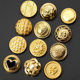 High-grade Metal Men's Suit Button Women's Sweater Coat Vintage Golden Decorative Buckle Round Pearl Button Accessories
