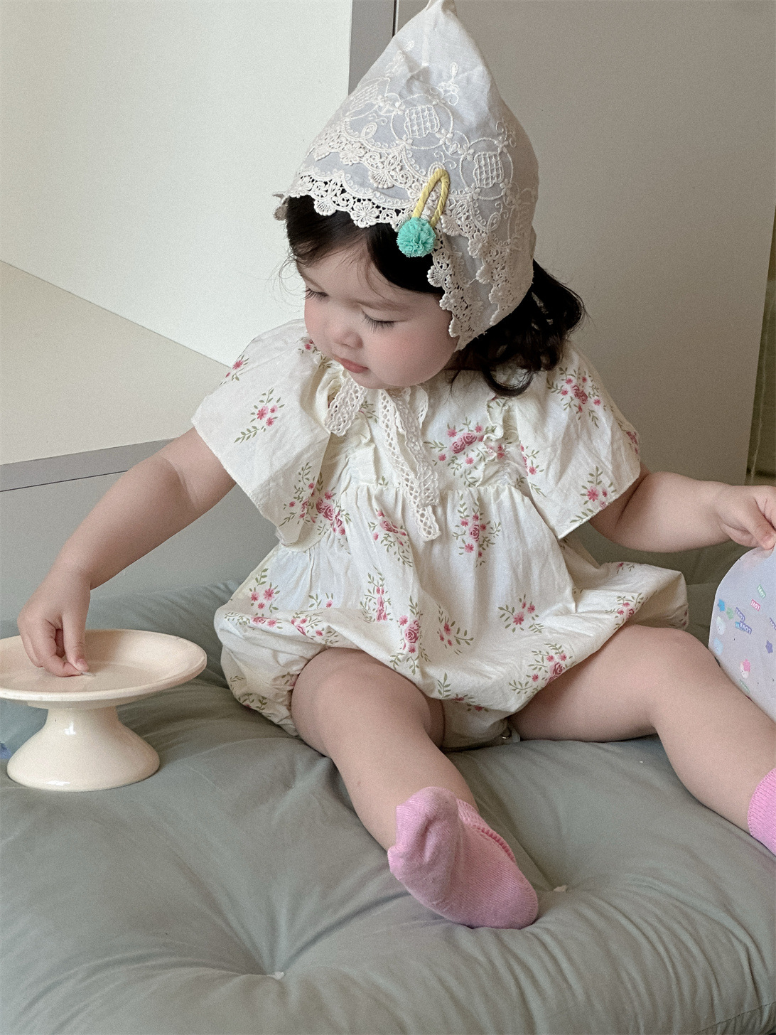 Mono floral para bebé, ropa de verano para niños, ropa infantil estilo coreano, ropa de verano para bebé 2026, pelele para niña