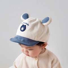 赤ちゃんのアヒルの舌の帽子春秋かわいい超萌え熊の色合わせの男女の子供の野球の帽子の柔らかい軒の赤ちゃんの帽子の秋