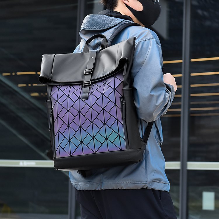 Double-shoulder bag men's backpack large capacity laptop bag for college students commuting, waterproof trendy brand women's casual travel bag