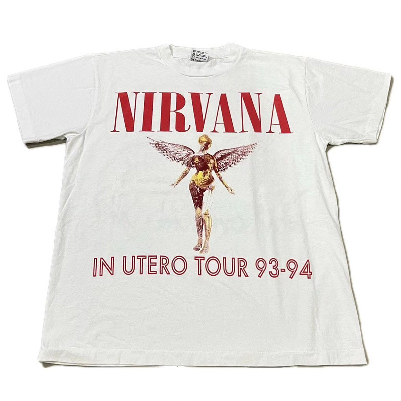 Cross-Border Nirvana Band Rock Style Punk Angel in Unter High Street Style Oversize Cotton T-Shirt Cross-Border Nirvana Band Rock Style Punk Angel in Unter High Street Style Oversize Cotton T-Shirt
