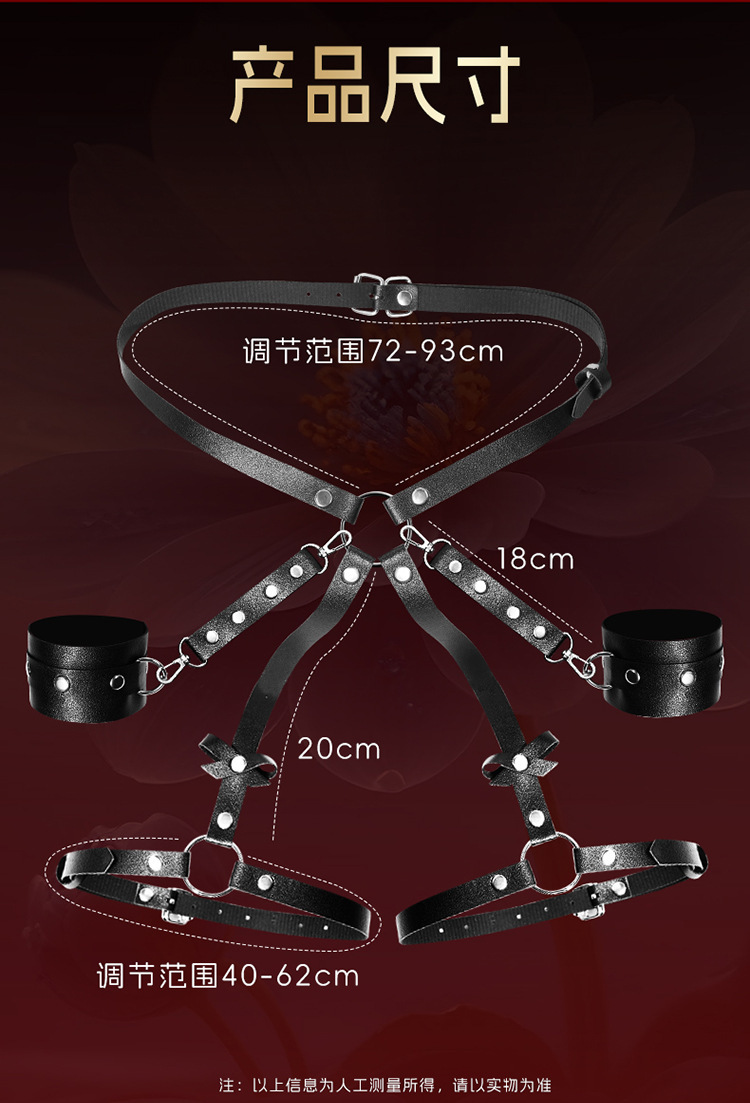 Jiuai SM Flirting Set with Metal Handcuffs and Nipple Clamps, Black Bondage Couple Kit — detail image 9