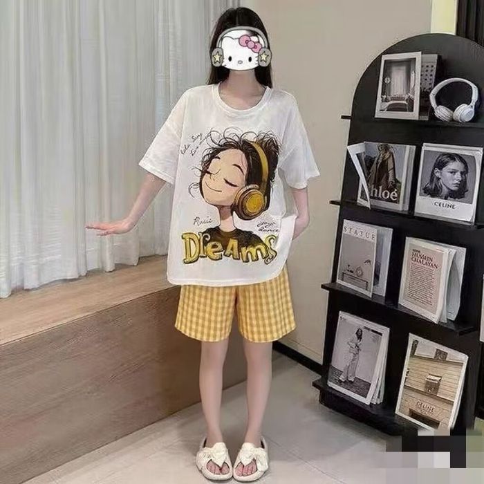 Pijamas transfronterizos al por mayor con almohadillas para el pecho, pantalones cortos de manga corta para mujer