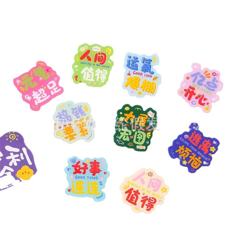 KANEKALON texto inspirador cuidadosamente seleccionado broche insignia acrílico dibujos animados linda niña estudiante