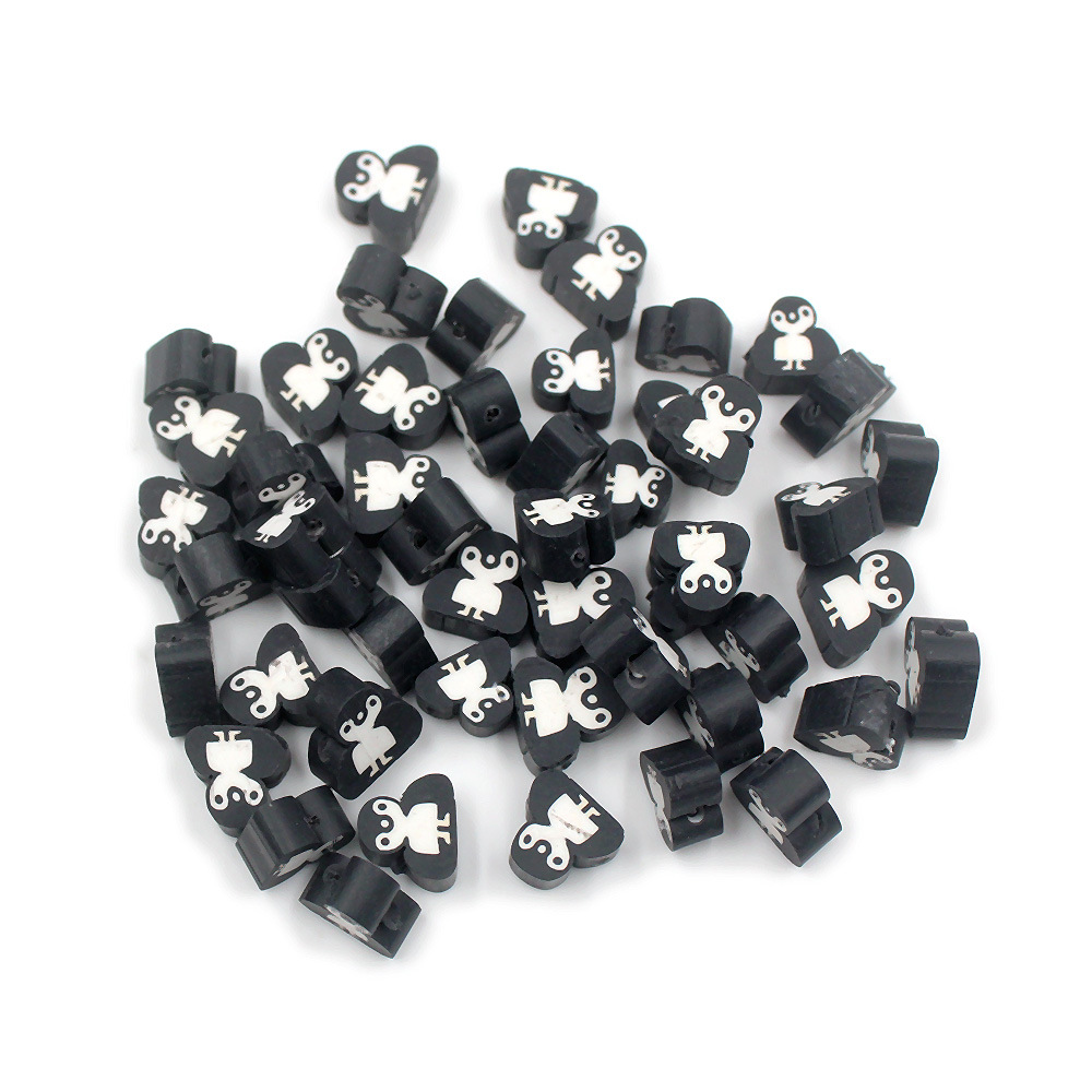 Cuentas de cerámica suave DIY, caras sonrientes, sueltas para pulseras y collares