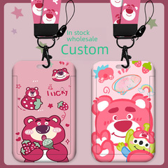 Cartoon card holder bus card student strawberry bear subway access control work tag male and female worker card meal card card holder wholesale