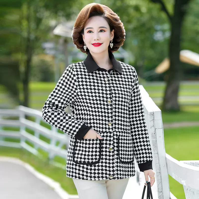 小香风妈妈外套春秋2023新款年轻女士秋装洋气中老年短款上衣气质