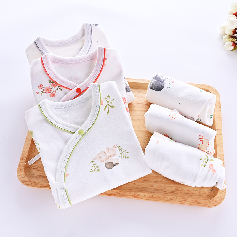 Outerwear Intimates, Kidsren's Close-Fitting Autumn Clothes and Long Trousers Set, Baby Pure Cotton Separate Clothes, Newborn Baby, Class a Short-Sleeved
