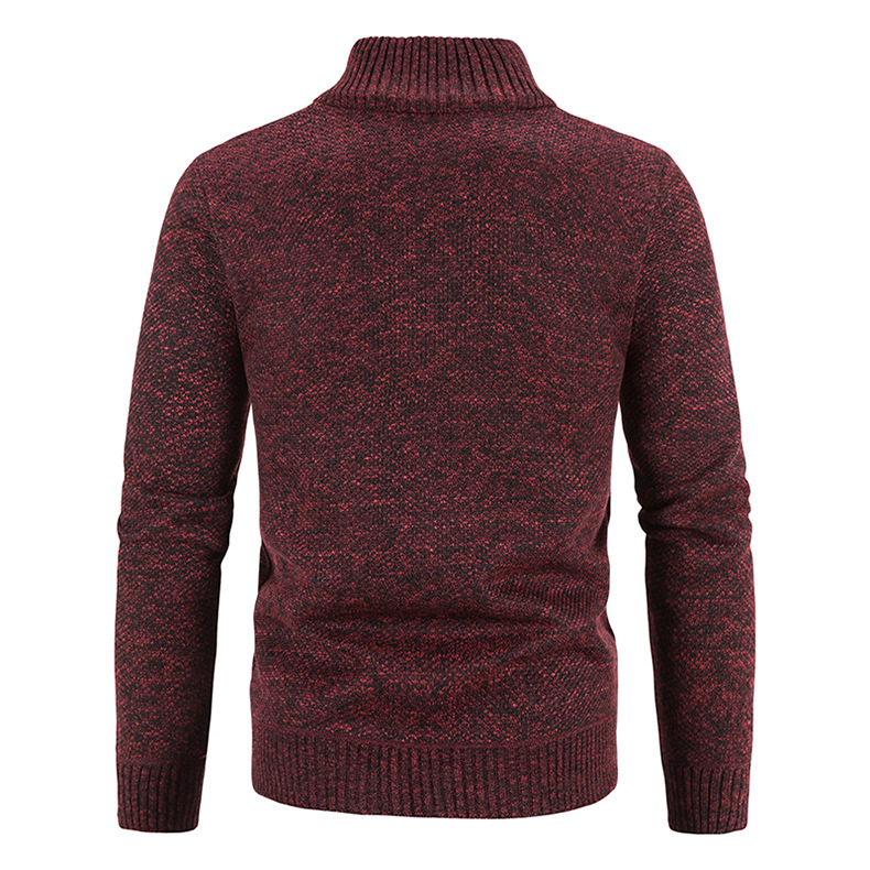 Cardigan tricoté pour hommes, veste à col montant en peluche, à la mode, pull ample, nouvelle collection automne et hiver_voghion.com