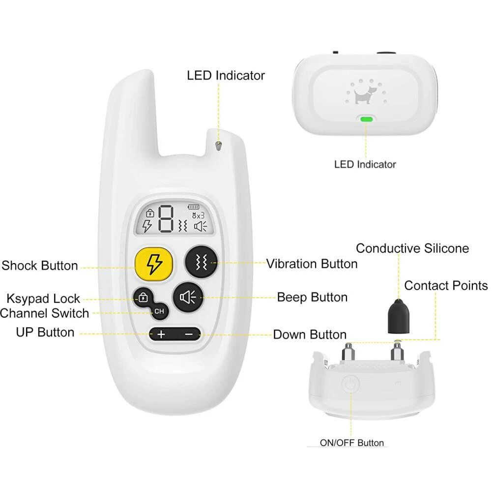 Воротник тренировки удара током электронного тренера стопа коры дистанционного управления перезаряжаемые