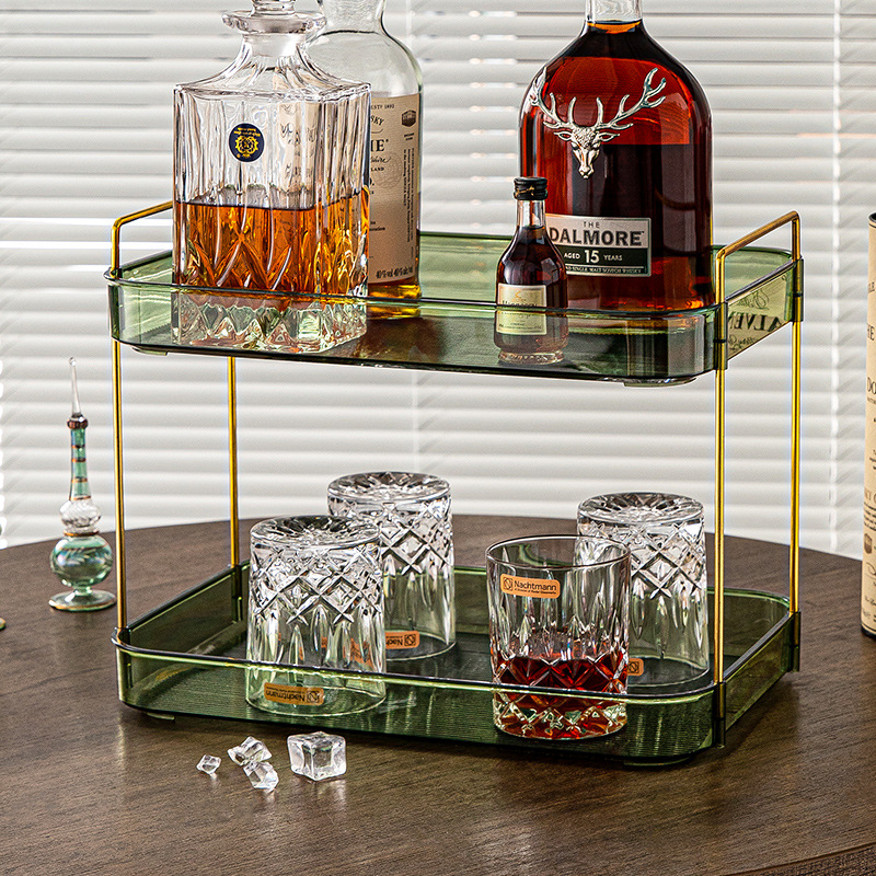 에메랄드 그린 [그물없이] 더블 레이어 컵 보관 랙