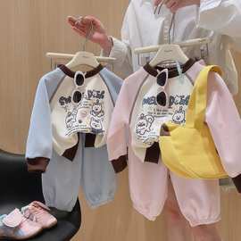 儿童卫衣套装2025秋季新款男女童洋气卡通卫衣卫裤两件套中小童潮