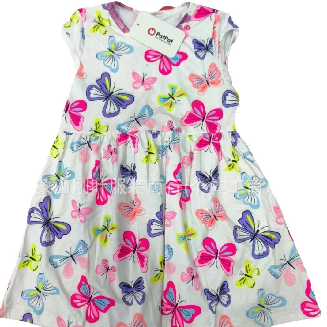 Vestido de Tul Infantil con Estampado Animado de Poliéster para Verano