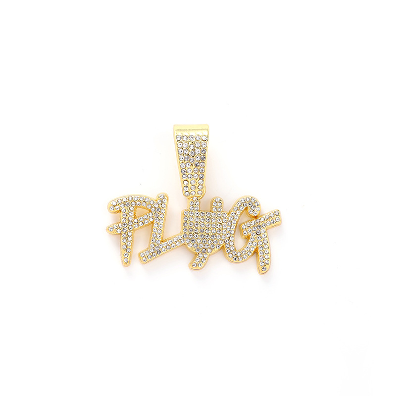 Collier lettre en diamant avec design clouté pour femme_voghion.com