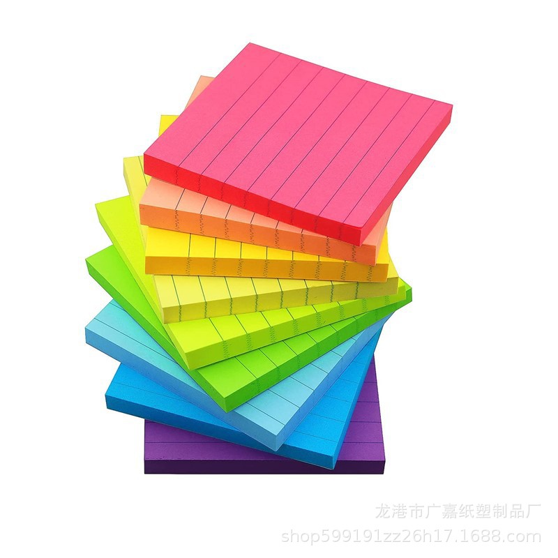 국경 3X3 인치 크리에이티브 형광 스트립 포스트잇 노트 사무실 문구 포스트잇 노트 N 배 포스트잇 노트