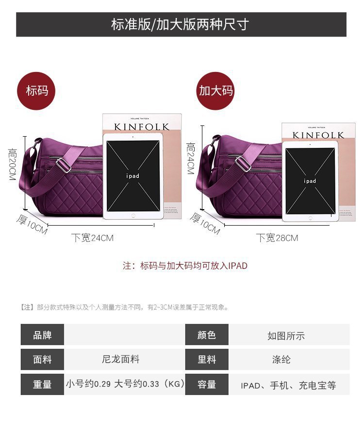 New casual single-shoulder crossbody bag, Oxford fabric bag, simple and fashionable European and American women's bag, cross-border one-piece delivery worldwide undefined