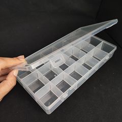 Fixed-length rectangular vertical 6-grid transparent plastic box, fake fish sparkle fishing tackle sample electronic component packaging box hardware