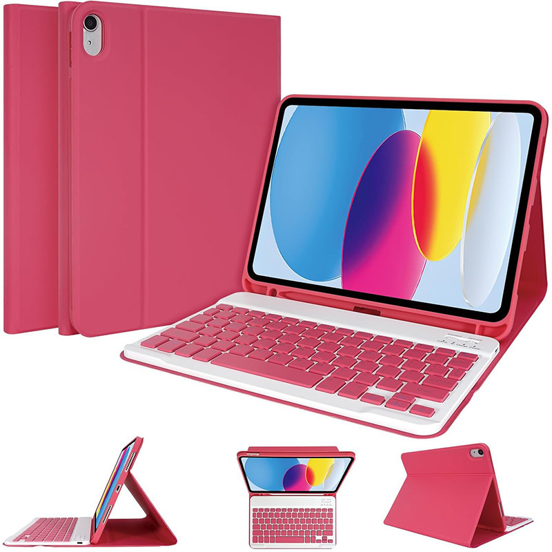 iPad10世代タブレット保護ケースに最適 10.9inch 取り外し可能な Bluetooth キーボード磁気ペンスロットレザーケース第 11 世代|undefined