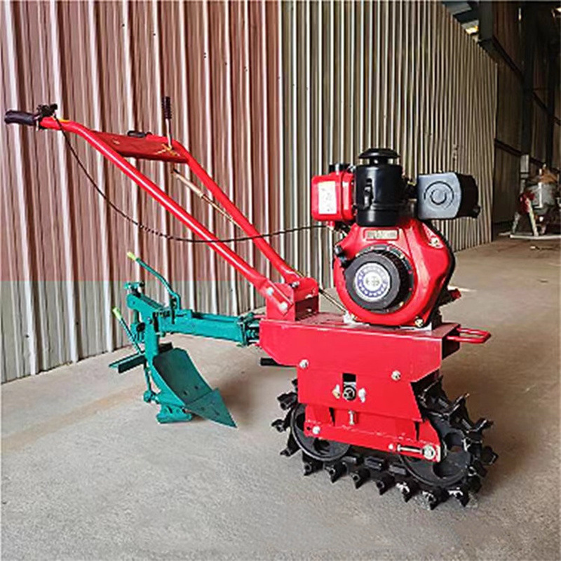 手扶链轨式耕地机硬地深翻犁耕柴油大马力履带微耕机多功能旋耕机