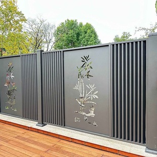Courtyard Simple Aluminum Art Guardrail Carved House Courtyard Fence Fence New Chinoiserie Courtyard Guardrail Balcony Fence