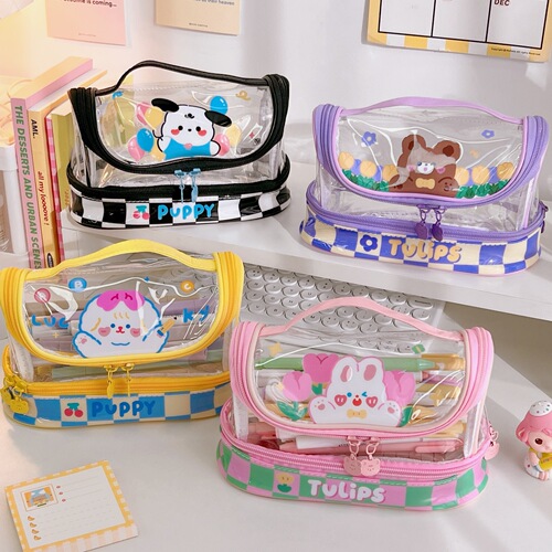 Pen bag ins cool style transparent stationery bag large capacity high appearance simple elementary school student stationery box junior high school student