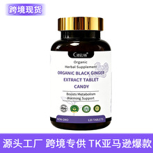 跨境现货黑姜提取物压片糖果植物果蔬无糖饱腹含片咀嚼片外贸批发