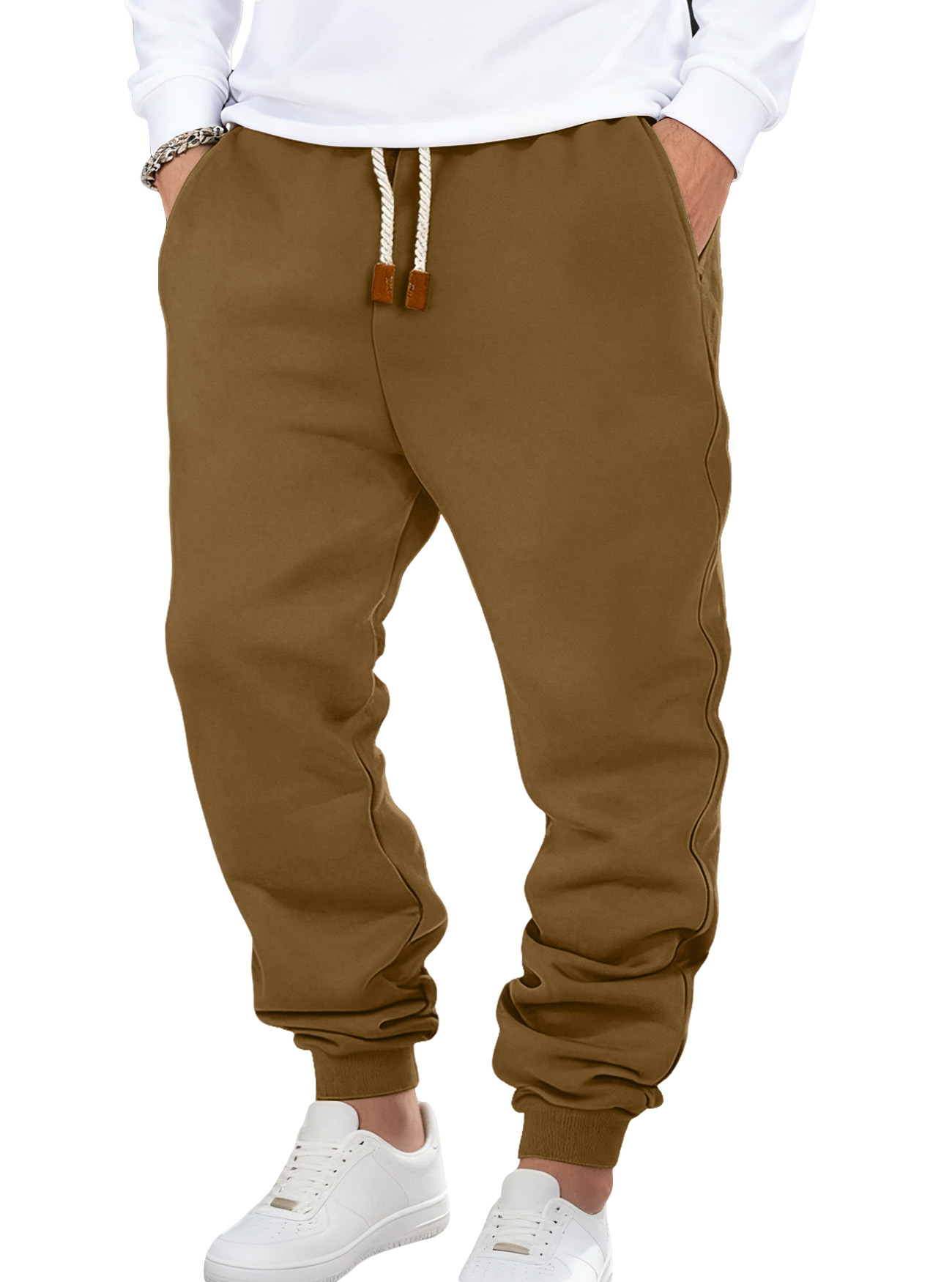 Monochrome Man- Clothing Men's Spring Autumn Solid Color Trendy Sports Casual Sweatpants European And American Loose_viptrois.com