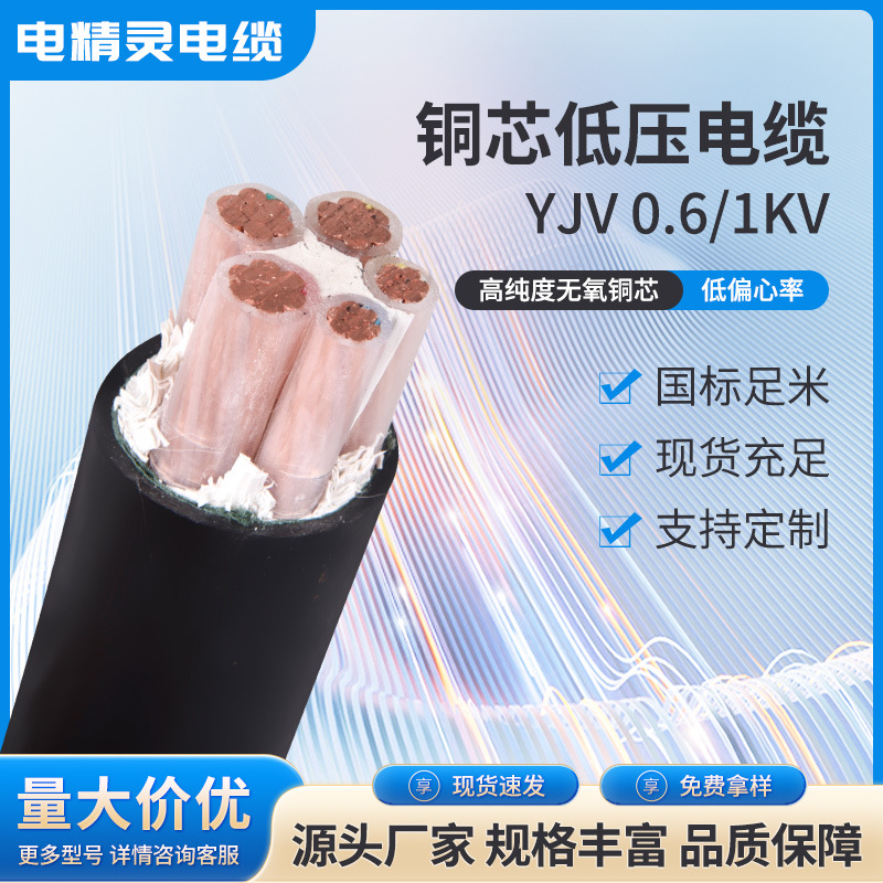 新能源电动汽车专用yjv国标纯铜1芯2芯3芯充电桩电缆线0.6/1.5KW