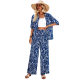 Diyun cross-border European and American women's clothing Amazon 2024 spring and summer Foreign trade elegant casual fashion casual printing suit