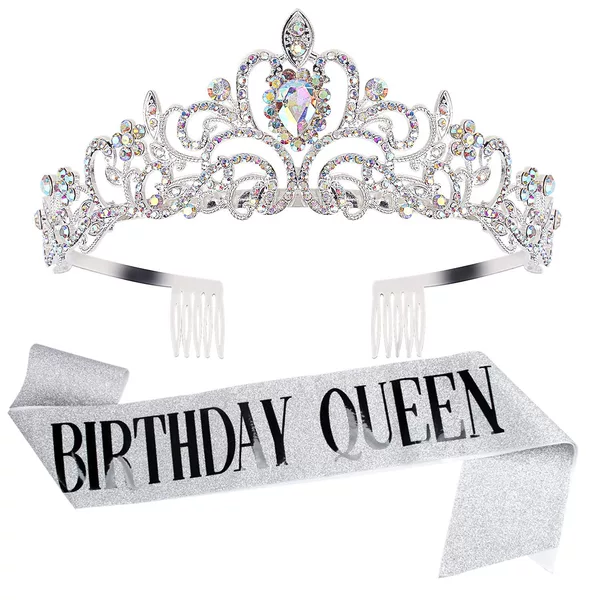 Silver AB color diamond QUEEN set