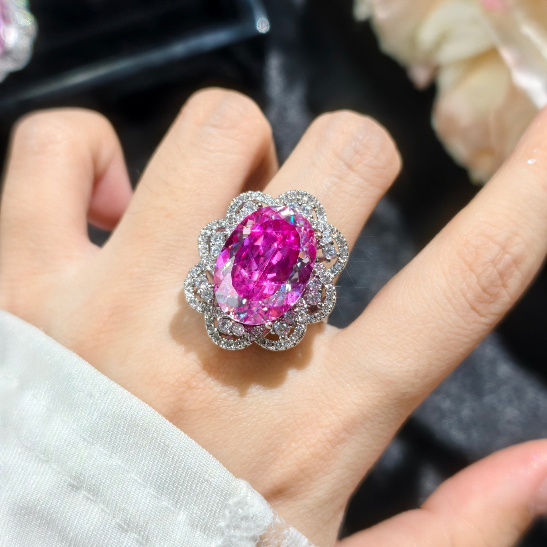Fashionable starry sky with zircon