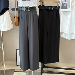 韩版女装批发[比正]2026春秋新高腰显瘦垂感休闲阔腿裤西装裤6126