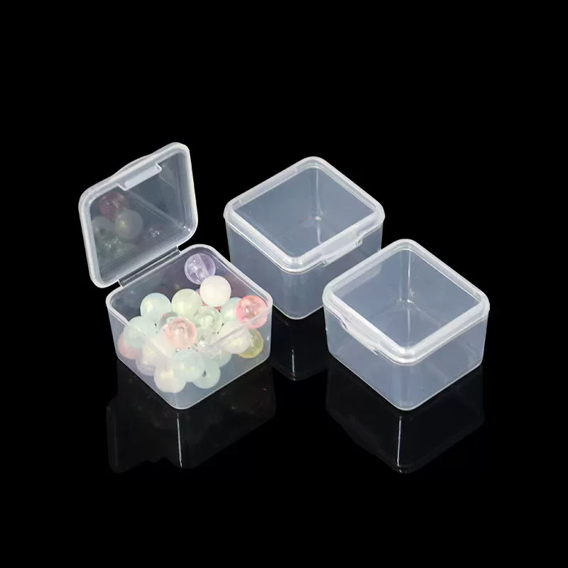 Square plastic storage system, bag accessory, transparent storage box
