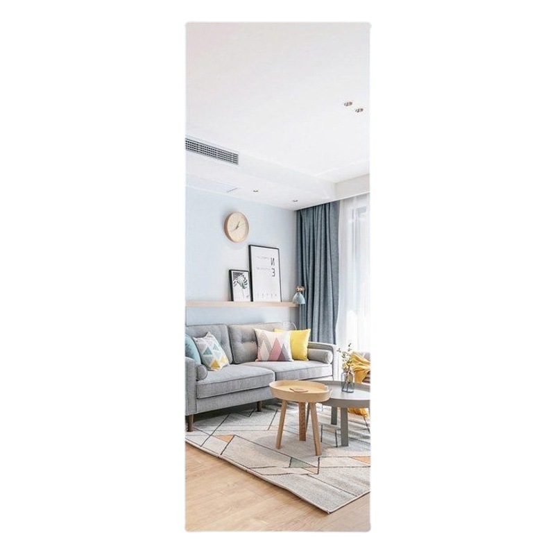 Espejo montado en la pared autoadhesivo espejo suave costura pasta Ajuste de cuerpo completo Espejo dormitorio de estudiantes dormitorio espejo de maquillaje en casa