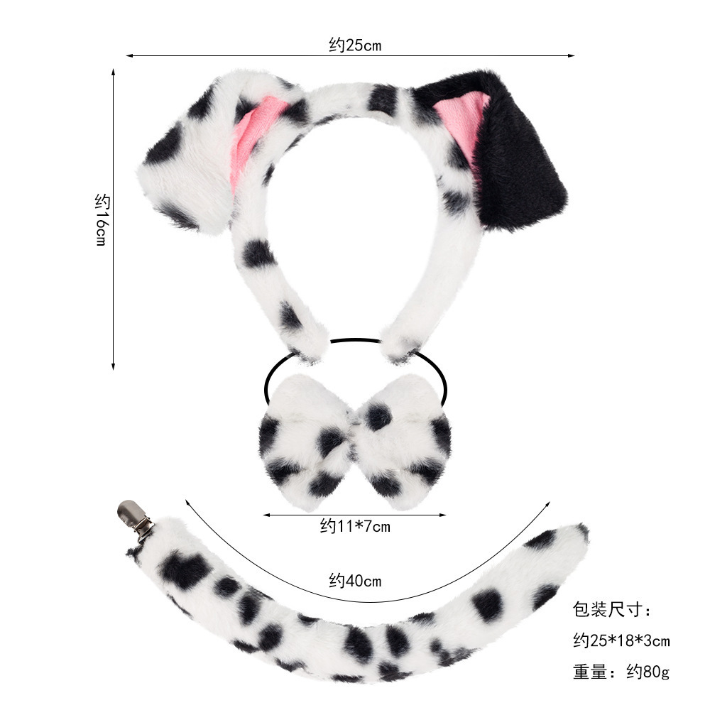 Traje de tres piezas de perro pudín blanco y negro de terciopelo de conejo