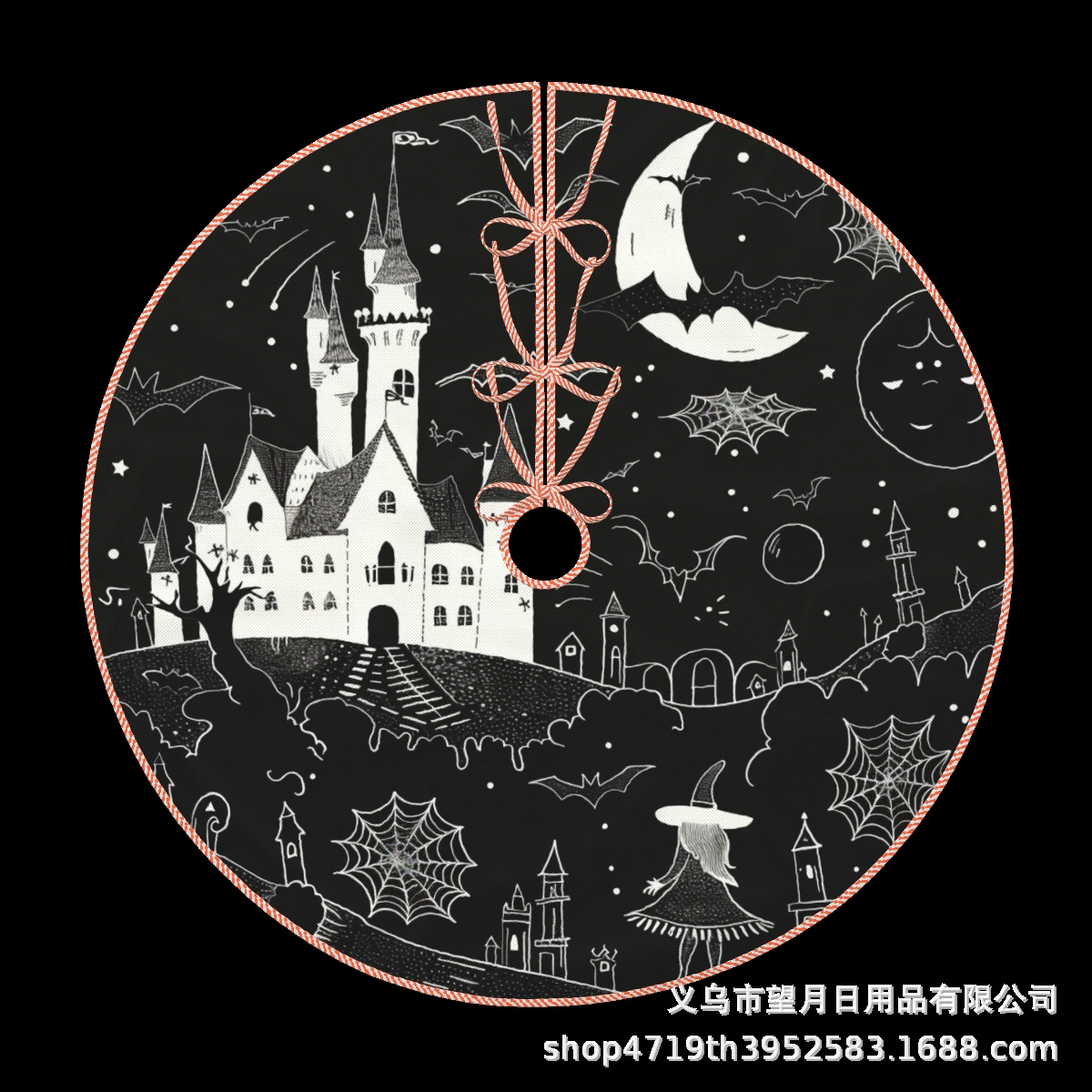Кроссбордная сеkс Halloween елочная юбка новая фланелевая линя рождественские украшения тыква призрак летучая мышь черная кошка ведьма